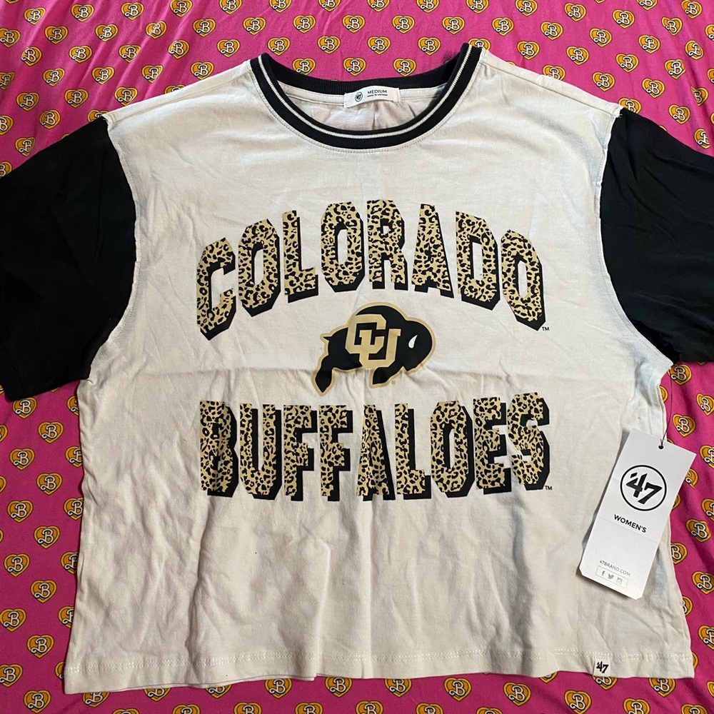 47 Colorado Buffaloes Woman’s cropped Tee - Black and White
